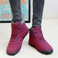 thumbnail image 6 of Women Winter Snow Boots Warm Furry Lined Ankle Booties Hook and Loop Outdoor Walking Womens Boots, 6 of 7