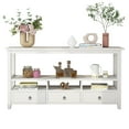 thumbnail image 2 of Tcbosik Console Table with Storage, Farmhouse Foyer Table with Drawers and Open Shelves, Sofa Table for Hallway Entryway Living Room, White, 2 of 9