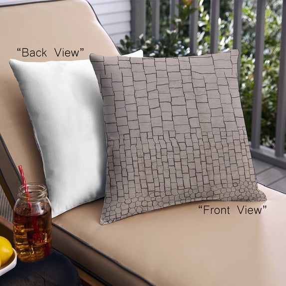 Ahgly Company Outdoor Square Mid-Century Modern Throw Pillow, 18 inch by 18 inch