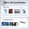thumbnail image 2 of USB C SD Card Reader for iPhone 17/16/15 Series, USB-C to SD/Micro SD Memory Card Adapter for iPad/Mac Pro/Air, USBC/Type C Camera Card Reader for Phone, Laptop and More USBC Devices,Plug and Play, 2 of 9