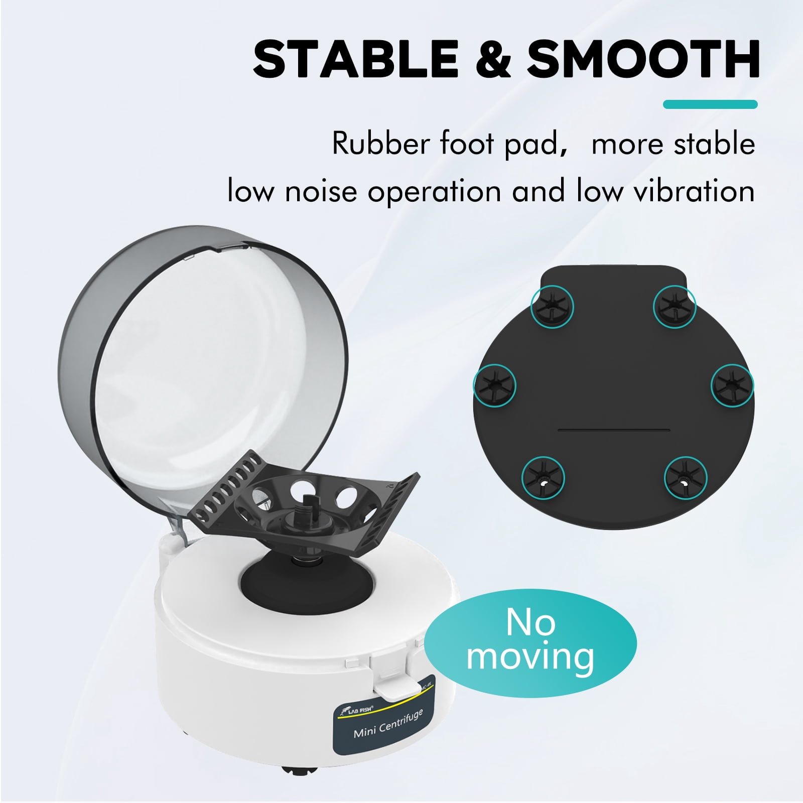 LAB FISH MC-4K Mini Centrifuge Machine 4000 RPM, 980xg RCF, with 2-in-1 Rotor for 0.2/1.5/2ml Tubes, Low-Noise Brushless Motor, Portable Lab Centrifuge
