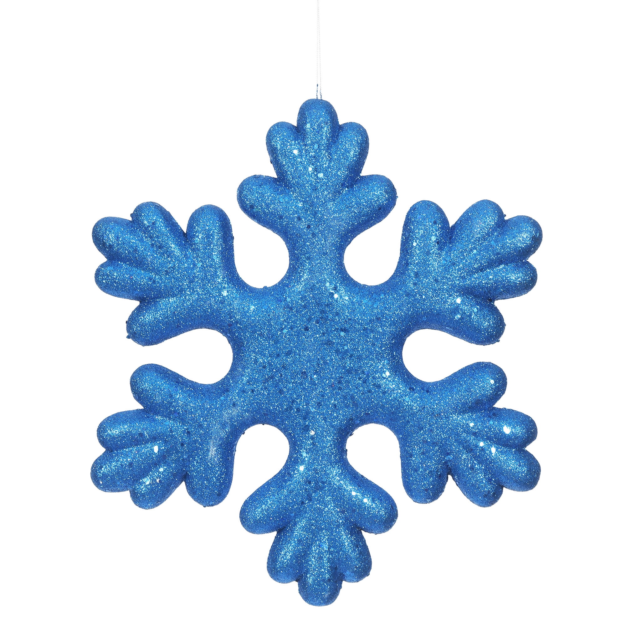 15" Blue Glitter Snowflake Outdoor