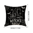 thumbnail image 3 of Halloween Horror Printed Throw Pillow Cover, Linen Cushion Case, 18x18 Gothic Spooky Pillowcase, Hidden Zipper, Washable for Sofa Home by MPOISVA, 3 of 6