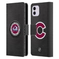 thumbnail image 1 of Head Case Designs Officially Licensed NHL Colorado Avalanche Puck Texture Leather Book Wallet Case Cover Compatible with Apple iPhone 11, 1 of 6