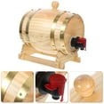 thumbnail image 3 of Miangastore Baril à Vin en Bois avec Support pour Rangement Beige Aspect Rétro Matériau Bois Sûr et Robuste 0.8 L, 3 of 8