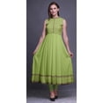 thumbnail image 2 of Bimba Kurtis Indiennes Vert Pâle à Feuilles pour Femmes, Anarkali Prêt-à-Porter Uni, Robe Imprimée Kurti Indienne Grande, 2 of 6