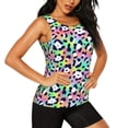 thumbnail image 2 of Womens Workout Tank Tops, Trendy rainbow&nbsp;cow print Racerback Tank Tops Quick Dry Vest Sleeveless Athletic Yoga Gym, 2 of 7