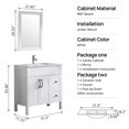 thumbnail image 3 of Wonline 32 inch Bathroom Vanity White Ceramic Sink Base Top Free Standing Cabinet in White, 3 of 7