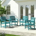thumbnail image 2 of KINGYES All Weather Outdoor Dining Chairs Set of 4, HDPE Oversized Patio Chairs, Aruba Blue, 2 of 9
