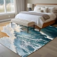 thumbnail image 5 of Blue Ocean Washable Living Room Rugs 5'x8', Wave Texture Beach Abstract Modern Art Low Pile Throw Large Area Rug Non-Slip Sturdy Edge Binding Carpet for Living Room Kitchen Office, 5 of 9