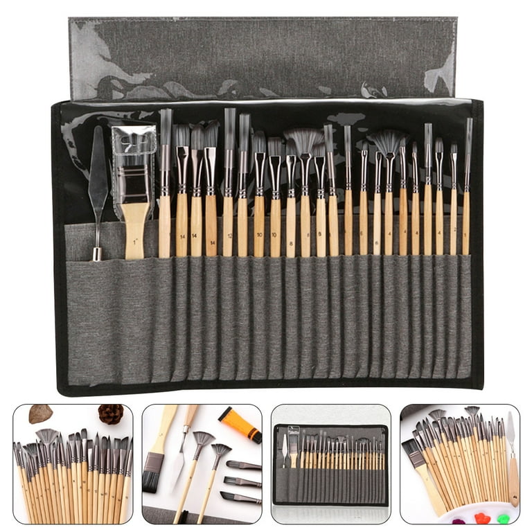 Paint Brush Set Nylon Hair Painting Brushes For Acrylic - Temu