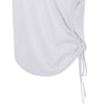 thumbnail image 5 of Women Summer Lightweight Slub Yarn Breathable Yoga Hem Drawstring Loose Round Neck Sleeveless Sports Shirt Tank Top Tee for Athletic Workout Yoga Casual Wear | CSEONE,White L, 5 of 9