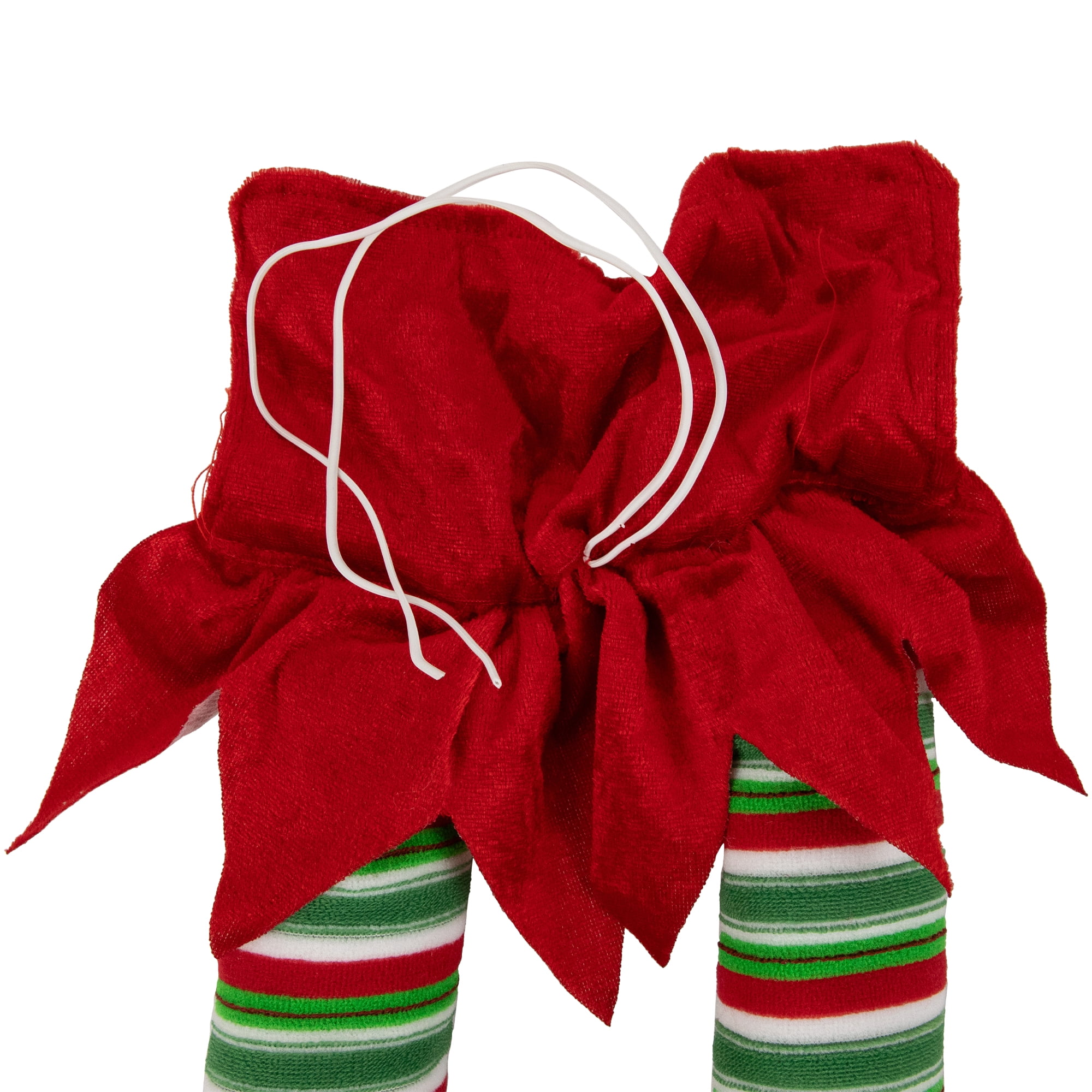 Northlight Striped Plush Elf Legs Christmas Decorations - 19" - Red and Green - Set of 2