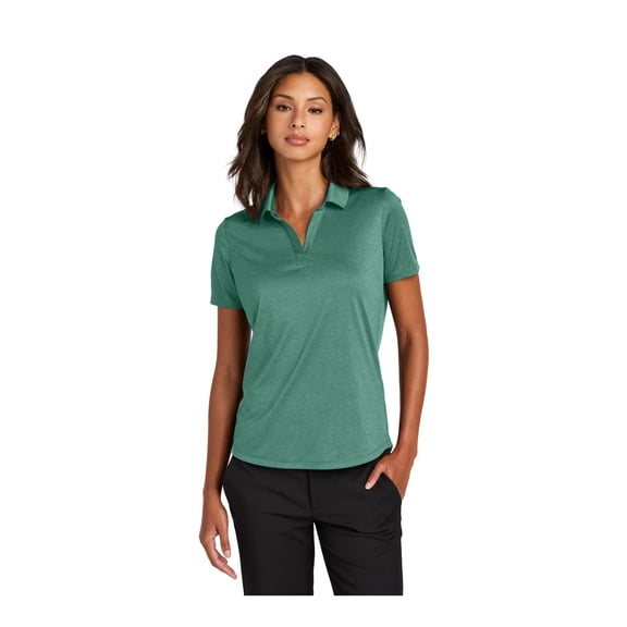MERCER METTLE Women's Recharge Jersey Polo | Women's Short Sleeve Collared Shirt, Casual Performance Polo for Work - Sage Heather 4XL