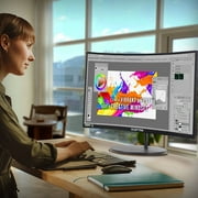 Sceptre C248W-1920RN 24 1080P LED Curved Computer Monitor, Black
