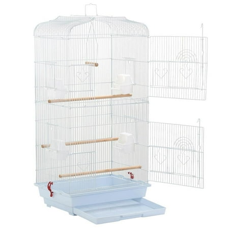 Large Metal Bird Cage for Budgie, Parrot, Canary & Cockatiel 18x14x36 Inches