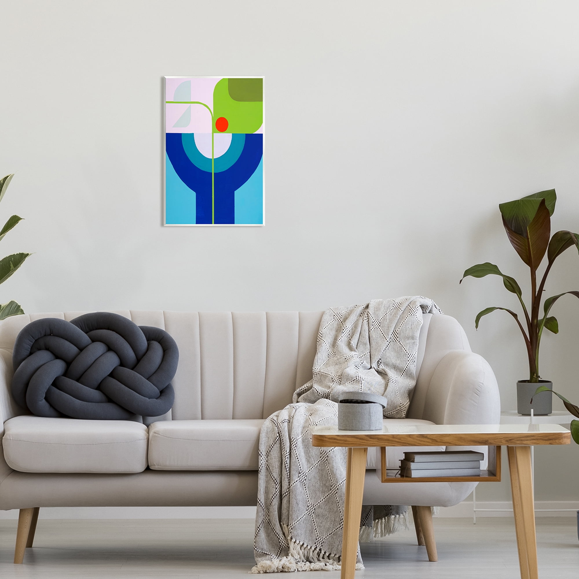 Stupell Industries Green & Blue Geometric Abstract Painting Unframed Art Print Wall Art, 13 x 19