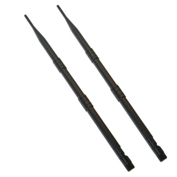 HQRP SET: 2 PCS 2.4-2.5GHz RP-SMA Wifi Booster WLAN Antennas 9 dBi for BUFFALO WZR-G300N / WHR-G54S / WHR-G54S-AP / WLAH-G54