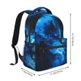 thumbnail image 2 of Zufioo Wolf Print Casual Student Backpack, Adjustable Shoulder Straps Multi-Function Multi-Pocket Sports Bag Travel Backpack, Unisex-One Size, 2 of 5