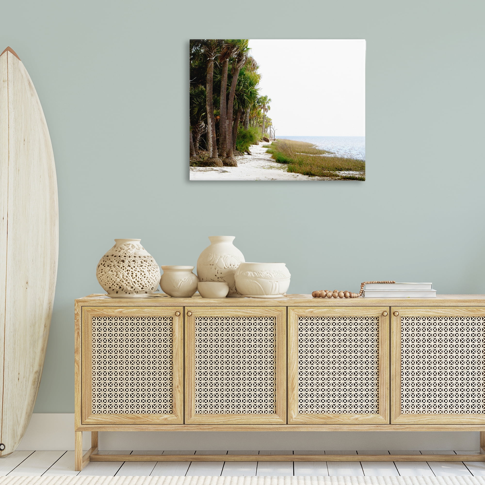 Stupell Industries Palm Beach Path Landscape Photography Gallery Wrapped Canvas Art Print Wall Art, 40 x 30