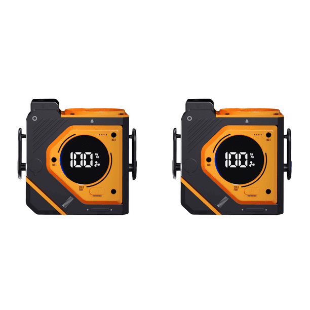 Ventilador Cintura Portátil 3 Velocidades Recargable para Al Aire Libre (9800 Mah) Naranja