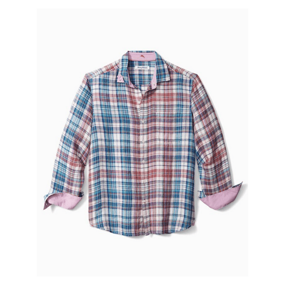 Tommy Bahama Men's, Madrona Madras Linen Shirt, Continental, XL