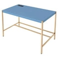 thumbnail image 4 of ACME Midriaks Writing Desk with USB Port in Navy Blue and Gold, 4 of 10