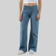 thumbnail image 2 of YDFCWXW High Stretchy Bootcut Jeans for Women, Elastic Waist Baggy Wide Leg Pull on Jeans Pants (BU1, M), 2 of 9