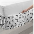 thumbnail image 2 of Dragonflies Bed Skirt, Illustration of Repeating Flying Insect Silhouettes and Polka Dots, Elastic Bedskirt Dust Ruffle Wrap Around for Bedding Decor, 4 Sizes, Charcoal Grey and White, by Ambesonne, 2 of 2
