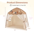 thumbnail image 3 of Gymax Kids Play Tent w/Flags and Globe String Lights for 3-12 Years Old Indoor Outdoor Coffee, 3 of 10