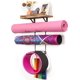 thumbnail image 1 of Soporte para esterilla de yoga para montaje en pared, almacenamiento de esterilla de yoga, accesorios de gimnasio para el hogar con estantes flotantes de madera y 4 ganchos para colgar rodillos de, 1 of 8
