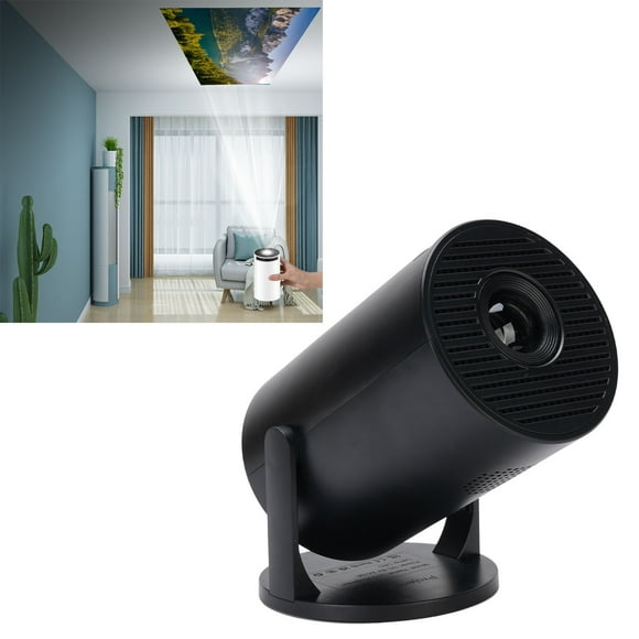 Small Projector, 270 Deg Adjustable Clear Images Home Theater Projector 150in Screen Support for Bedroom for Outdoor Black