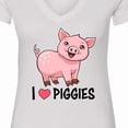 thumbnail image 4 of Inktastic I Love Piggies Cute Pig Women's V-Neck T-Shirt, 4 of 5