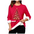 thumbnail image 5 of WEAIXIMIUNG Sweatshirts Femme Arbre de Noël Manches Longues Col Rond Poche Rembourré Pull Chaud, 5 of 5