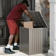 thumbnail image 2 of Package Delivery Box for Outside, 48 Gallon Storage with Lockable Secure, Large Double Wall Resin Outdoor Package Delivery Waterproof (Light Coffee), 2 of 10