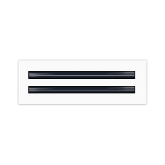 BUILDMART - 12" Linear Slot Diffuser - (2 Slot) Double Slot - White Decorative Aluminum Air Vent - Heating and Cooling Modern AC Vent Cover for Ceiling, Walls & Floors - Texas Buildmart
