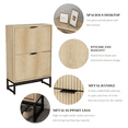 thumbnail image 4 of Oubayajia Modern Shoe Storage Cabinet, Wood Shoe Rack Organizer with 2 Flip Drawers, Freestanding Narrow Shoe Cabinet for Entryway Hallway, Natural, 4 of 8