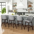 thumbnail image 4 of Costway 31" Bar Stools Set of 2 with Rubber Wood Frame Swivel Seat Footrest & Rivet, 4 of 9