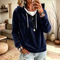thumbnail image 4 of Miqool Womens Velour Pullover Hoodies Fall Winter Casual Loose Fit Drawstring Long Sleeve Sweatshirt Tops, 4 of 6