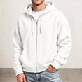 thumbnail image 5 of Men's Fleece Full Zip Hoodie, Fall Long Sleeve Hooded Sweatshirt Coat, Loose Causal Hoodie Jackets with Pockets, 5 of 7