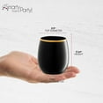 thumbnail image 3 of Smarty Had A Party 12 oz Wine Glasses Pack of 64 Black with Gold Stemless Unbreakable Plastic Glasses, Disposable or Reusable for Parties, Weddings, and Events, 3 of 16