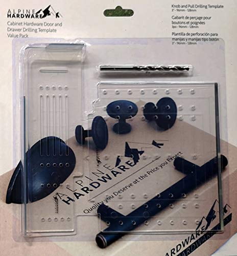 Alpine Hardware T-Bar Handle Pull Drill Mounting Template for Cabinet Doors and Drawers