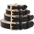 thumbnail image 4 of Collar para perro para perros pequeños, medianos y grandes Collar ajustable de cuero suave y transpirable acolchado para cachorros Collar clásico resistente al agua para perros, negro, M, 4 of 5