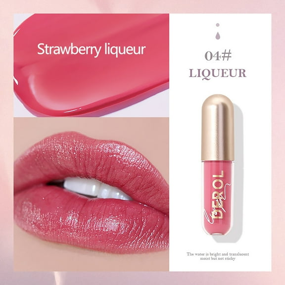 Lip Glaze, Moisturizing Lip Gloss, Ginger Mint Lip Liquid for Hydrated Plump Lips, Non-Sticky formula with Mirror Shine Finish and Natural Softening Effect