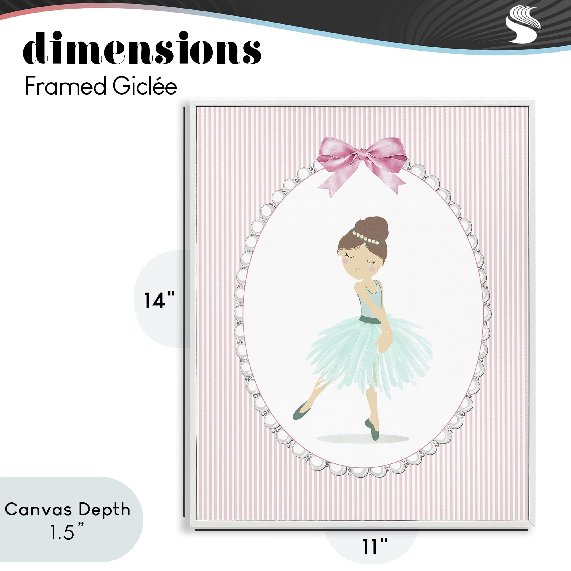 Stupell Industries Elegant Dance on Stripes White Framed Giclee Art, design by Christine Simpson Art