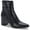 Black, variant on AQUA COLLEGE Womens Black Padded Waterproof Slip Resistant Buckle Accent Tatum Almond Toe Block Heel Zip-Up Leather Booties 7 M