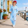 thumbnail image 5 of Descendant4 Maddox Hatter Costume,Rise Red Cosplay Tie Dye Jumpsuit Outfits,Movie Character Role Play Dress Up for Halloween Party,Size 140, 5 of 9
