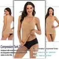 thumbnail image 2 of Compression Tank Tops for Women Basic Camisole with Built in Bra Casual Wide Strap Undershirts Layer Top (Beige, X-Large), 2 of 6
