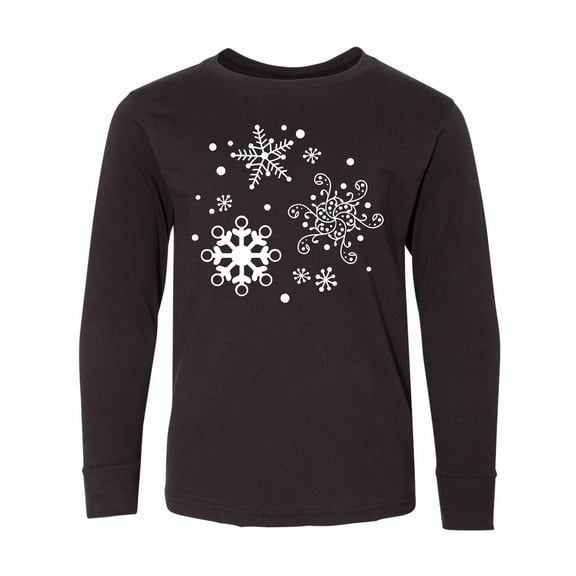 Inktastic Christmas Holiday Snowflakes Long Sleeve Youth T-Shirt
