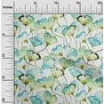 thumbnail image 1 of oneOone Cotton Flex Turquoise Blue Fabric Flower Watercolor Craft Projects Decor Fabric Printed By The Yard 40 Inch Wide, 1 of 4